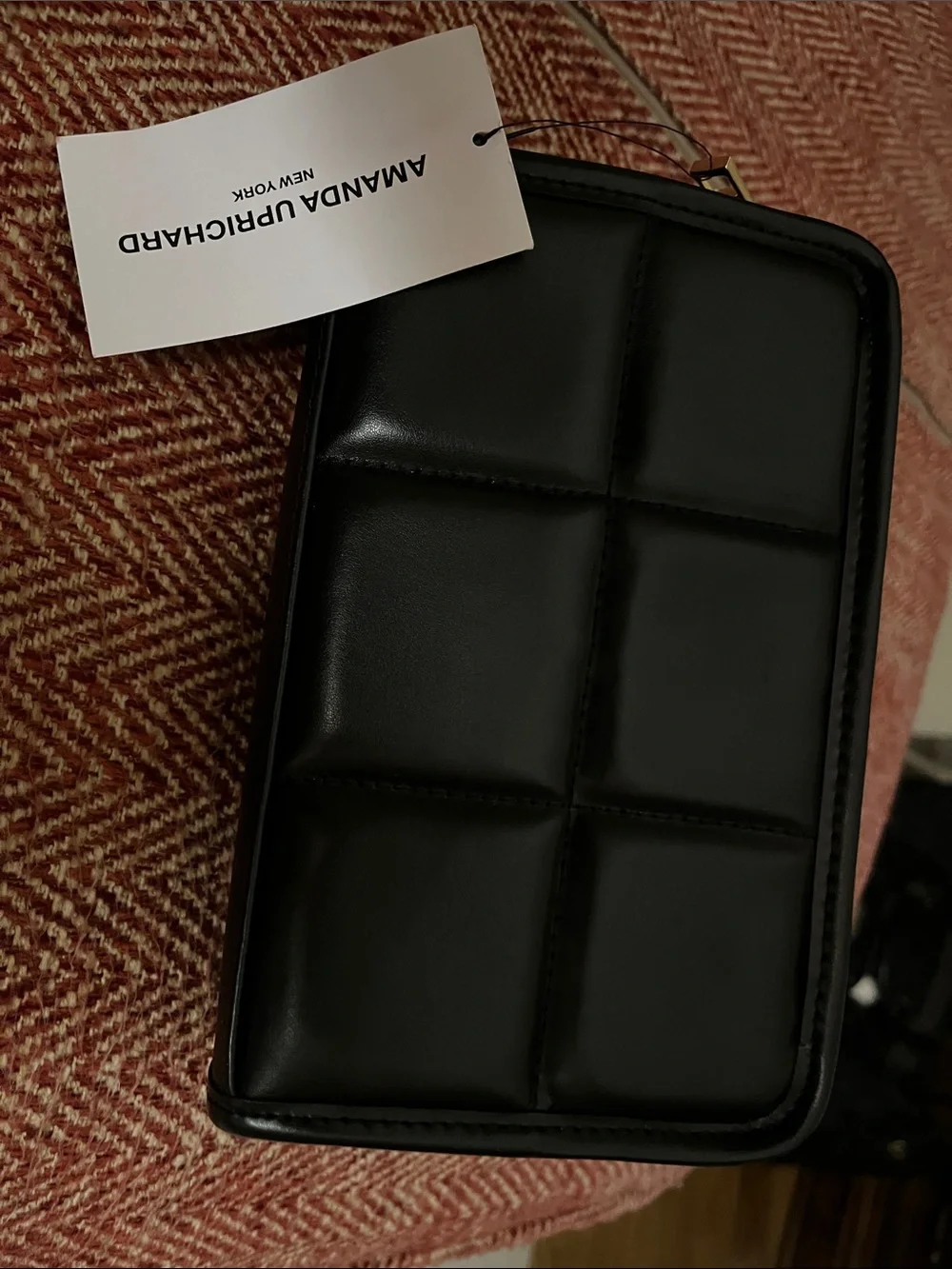 Amanda Uprichard Black Quilted Zip-Around Wallet